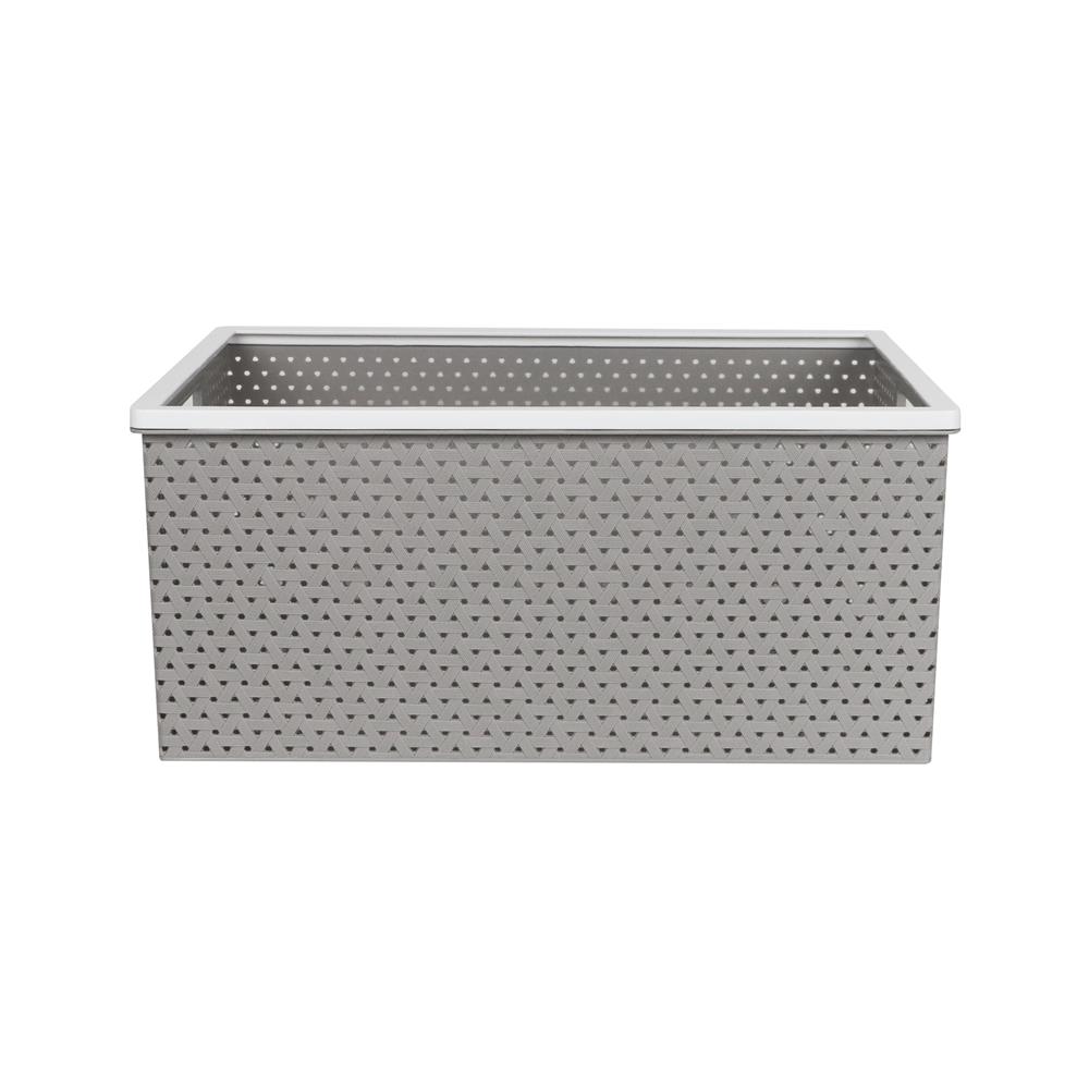 ตะกร้าผ้าเหลี่ยม PLIM STACK ไซซ์ L สีเทา