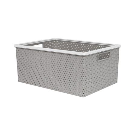 ตะกร้าผ้าเหลี่ยม PLIM STACK ไซซ์ L สีเทา
