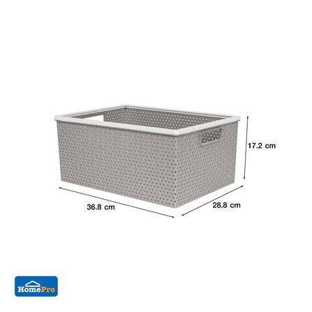 ตะกร้าผ้าเหลี่ยม PLIM STACK ไซซ์ L สีเทา_7