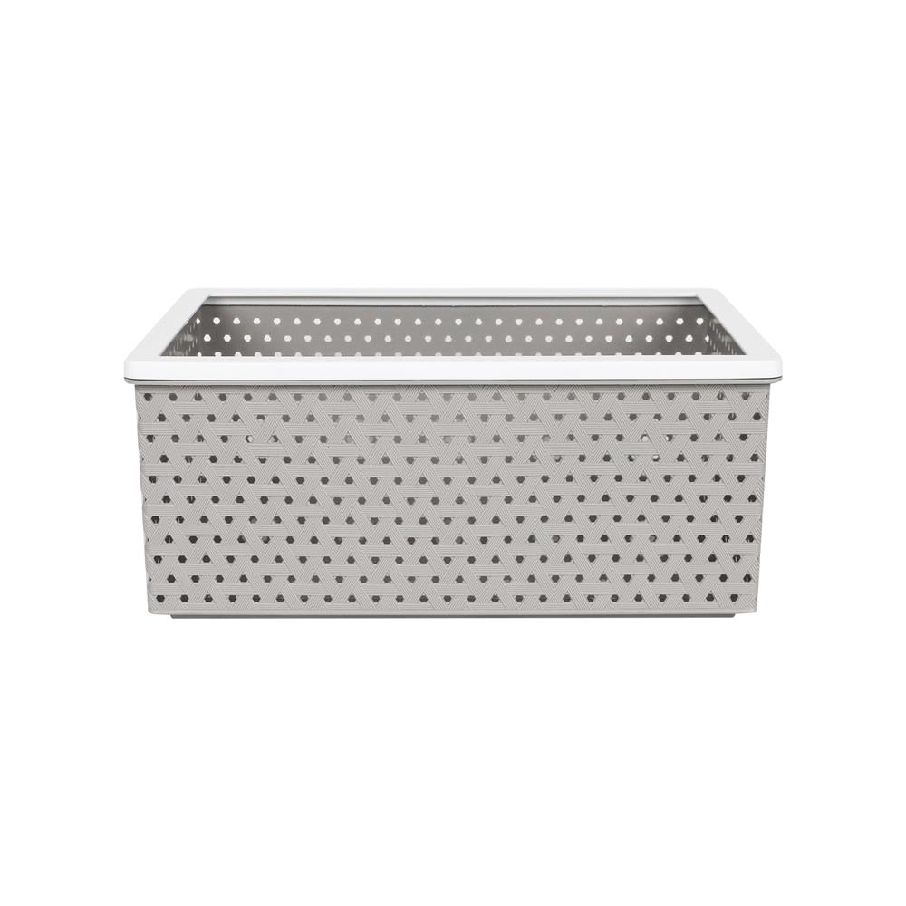 ตะกร้าผ้าเหลี่ยม PLIM STACK ไซซ์ S สีเทา