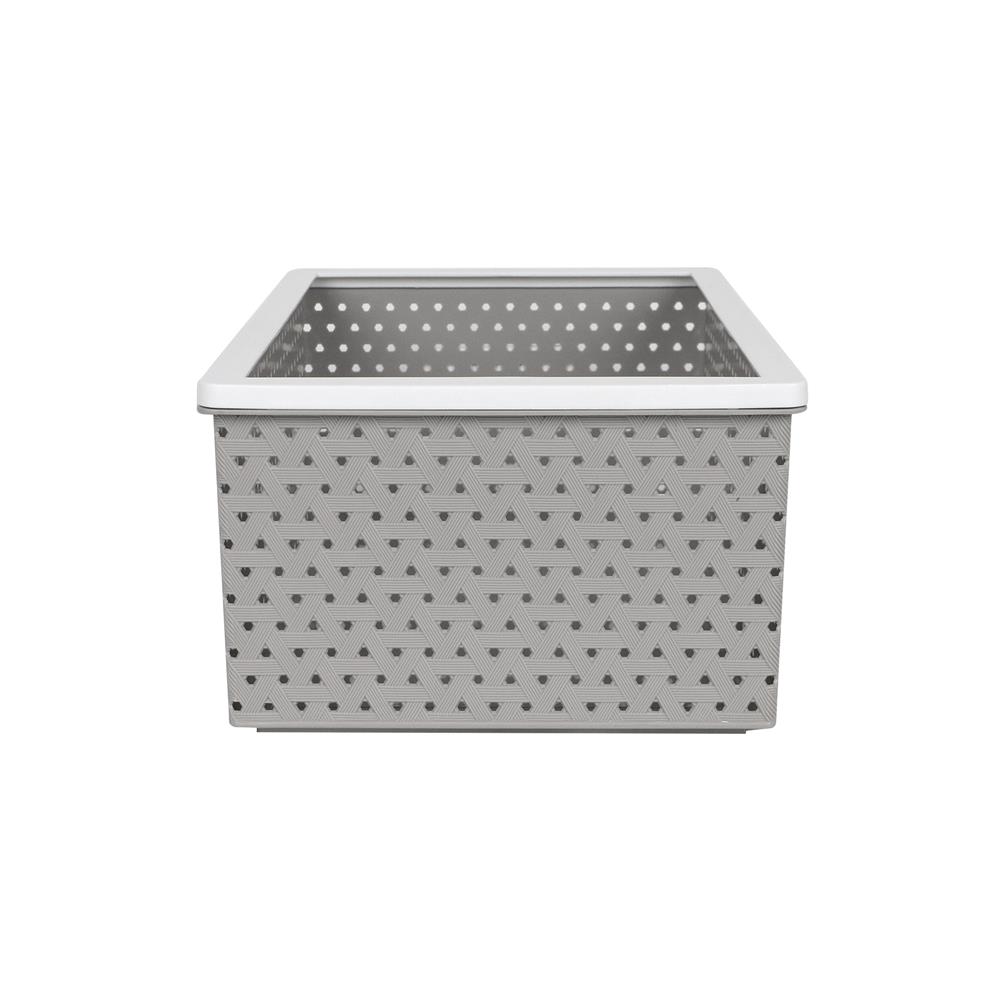 ตะกร้าผ้าเหลี่ยม PLIM STACK ไซซ์ S สีเทา