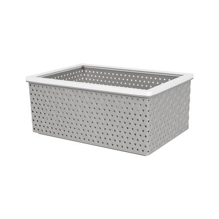 ตะกร้าผ้าเหลี่ยม PLIM STACK ไซซ์ S สีเทา