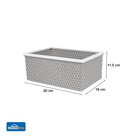 ตะกร้าผ้าเหลี่ยม PLIM STACK ไซซ์ S สีเทา_7