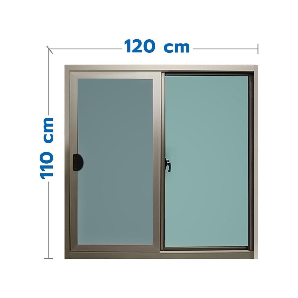 หน้าต่างบานเลื่อน อะลูมิเนียม WINTOP 120X110 ซม. สีแชมเปญ