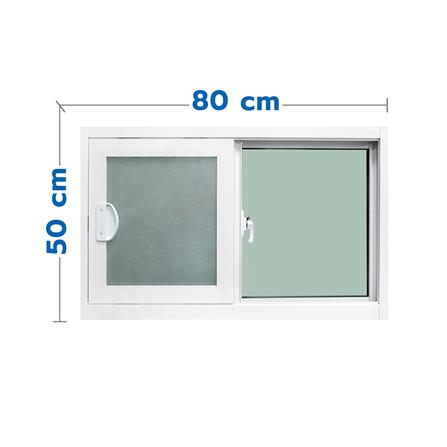 หน้าต่างบานเลื่อน อะลูมิเนียม WINTOP 80X50 ซม. สีขาว_0