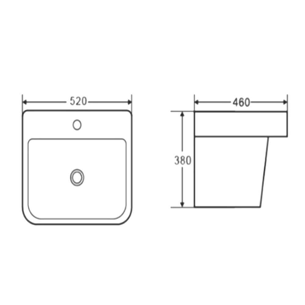 อ่างล้างหน้าพร้อมขาตั้ง HAFELE 495.60.977 สีขาว