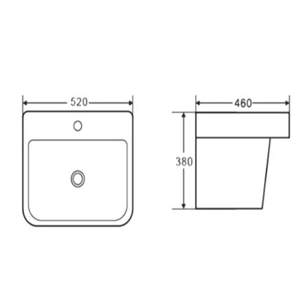 อ่างล้างหน้าพร้อมขาตั้ง HAFELE 495.60.977 สีขาว_2