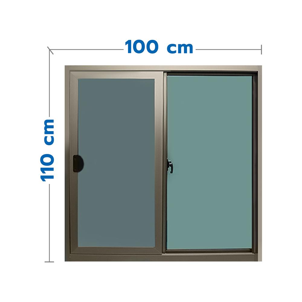 หน้าต่างบานเลื่อน อะลูมิเนียม WINTOP 100X110 ซม. สีแชมเปญ