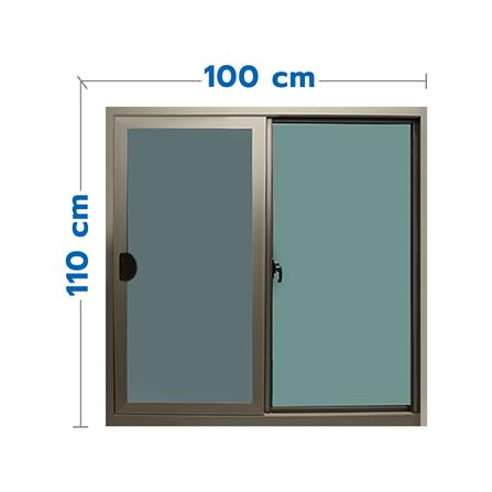 หน้าต่างบานเลื่อน อะลูมิเนียม WINTOP 100X110 ซม. สีแชมเปญ