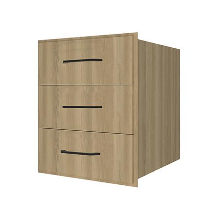 ตู้ลิ้นชัก 3 ชั้น WPC PARAZZO ENZO มือจับดำ 50x60 ซม. สี เนเจอรัลโอ๊ค_1