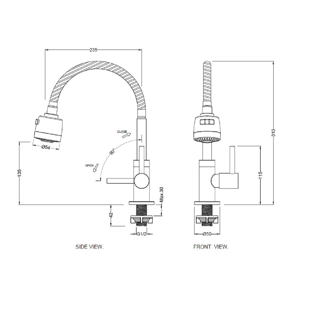 ก๊อกซิงค์เดี่ยวเคาน์เตอร์ HAFELE 495.62.033 สีโครม