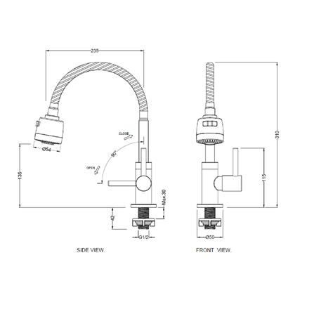 ก๊อกซิงค์เดี่ยวเคาน์เตอร์ HAFELE 495.62.033 สีโครม_1