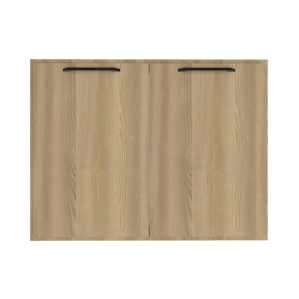 บานซิงค์คู่ WPC PARAZZO ENZO มือจับดำ 80x60 ซม. สี เนเจอรัลโอ๊ค