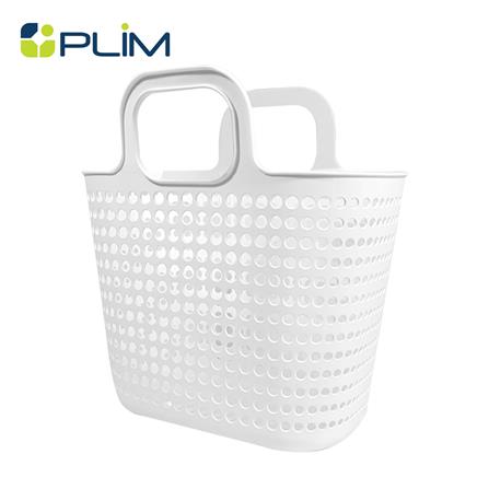 ตะกร้าผ้าเหลี่ยมหูหิ้ว PLIM BUBBLE SIZE M สีขาว_0