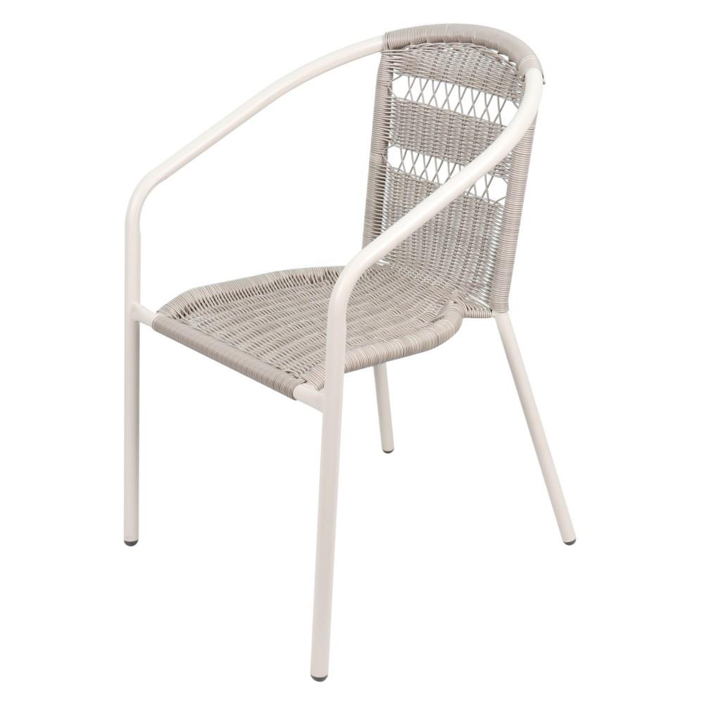 เก้าอี้หวายเทียม SPRING WICKER X สีเทาอ่อน