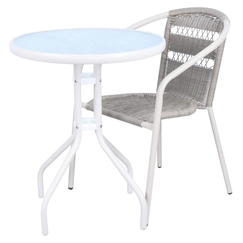 เก้าอี้หวายเทียม SPRING WICKER X สีเทาอ่อน