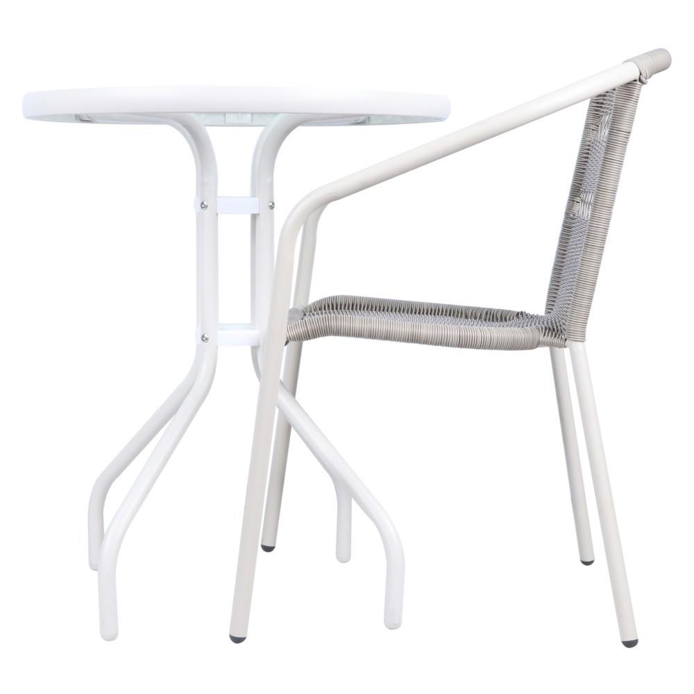 เก้าอี้หวายเทียม SPRING WICKER X สีเทาอ่อน