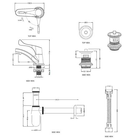 ชุดก๊อกอ่างล้างหน้าเดี่ยว HAFELE 495.62.034 สีโครม_1