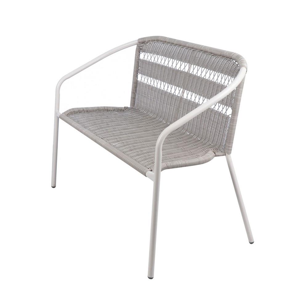 ม้านั่งสนามหวายเทียม SPRING WICKER สีเทาอ่อน