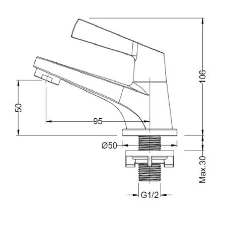 ก๊อกอ่างล้างหน้า HAFELE 495.62.029 สีโครม_1