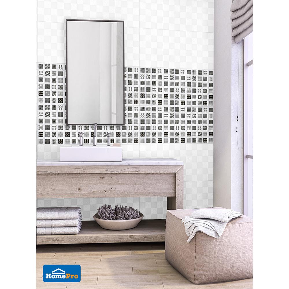 กระเบื้องผนัง 30x45 ซม. TARA ครีดกลาง ขาว-ดำ II 0.81M2