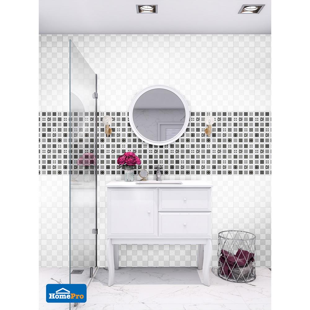 กระเบื้องผนัง 30x45 ซม. TARA ครีดกลาง ขาว-ดำ II 0.81M2