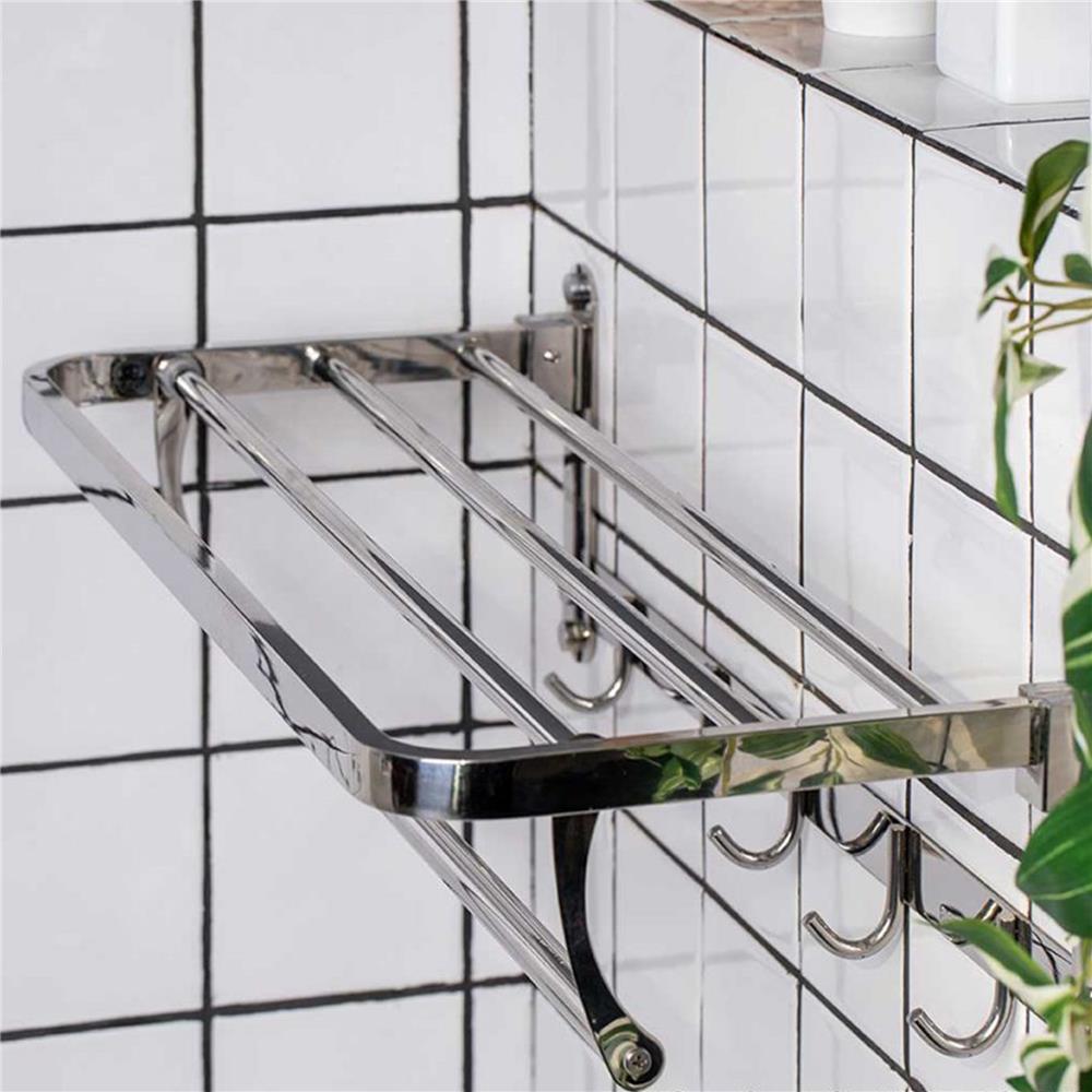 ชั้นวางพร้อมราว RASLAND B41011 สีโครม