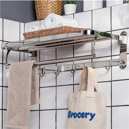 ชั้นวางพร้อมราว RASLAND B41011 สีโครม_2