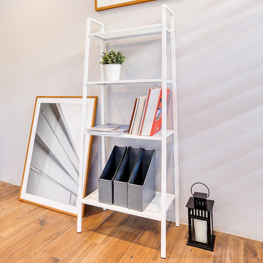 ชั้นวางของโล่งเหล็ก 4 ชั้น CTREND สีขาว