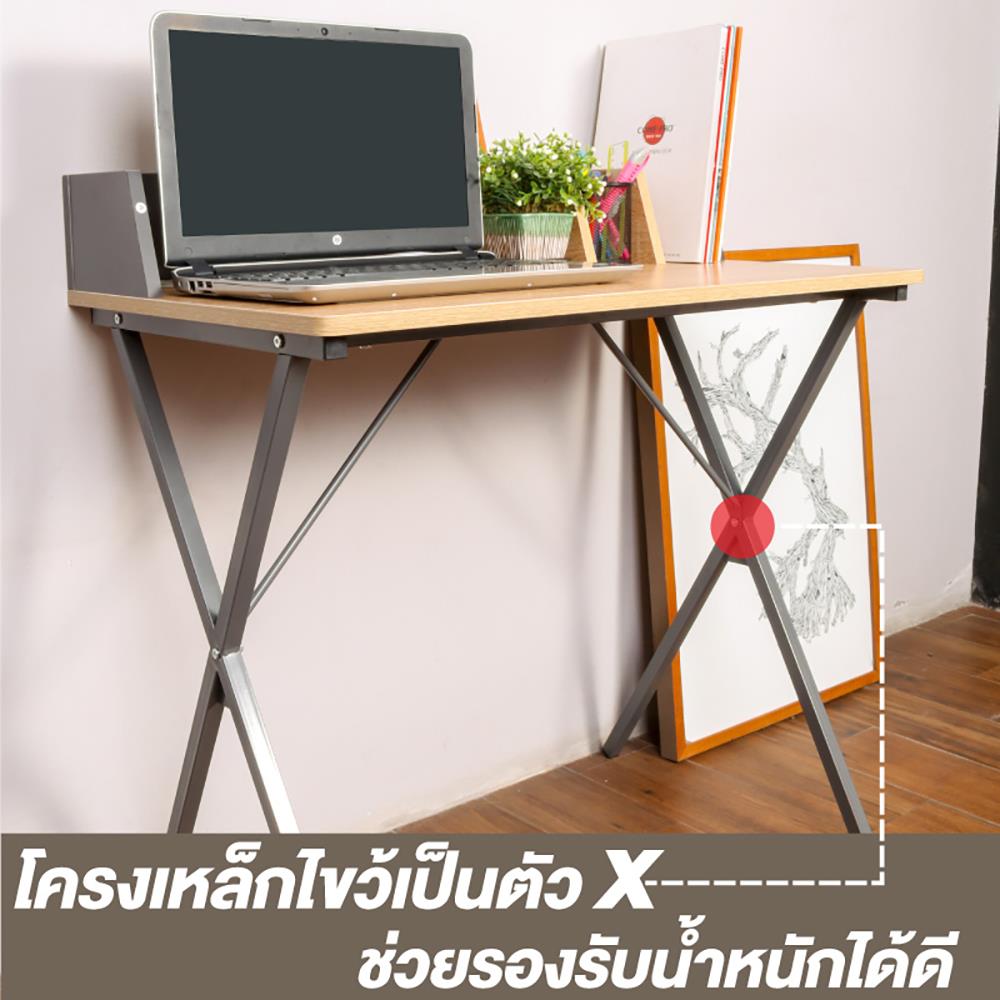 โต๊ะทำงานไม้ CTREND GR-003 สีไม้ธรรมชาติ/เทา