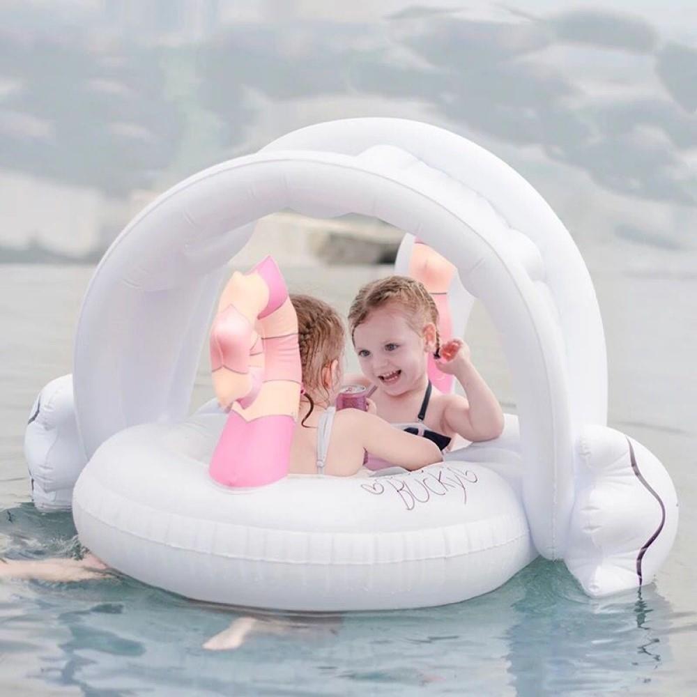 ห่วงยางแบบสอดขาลอยคู่ FLOAT ME SUMMER ม้าน้ำ สีขาว