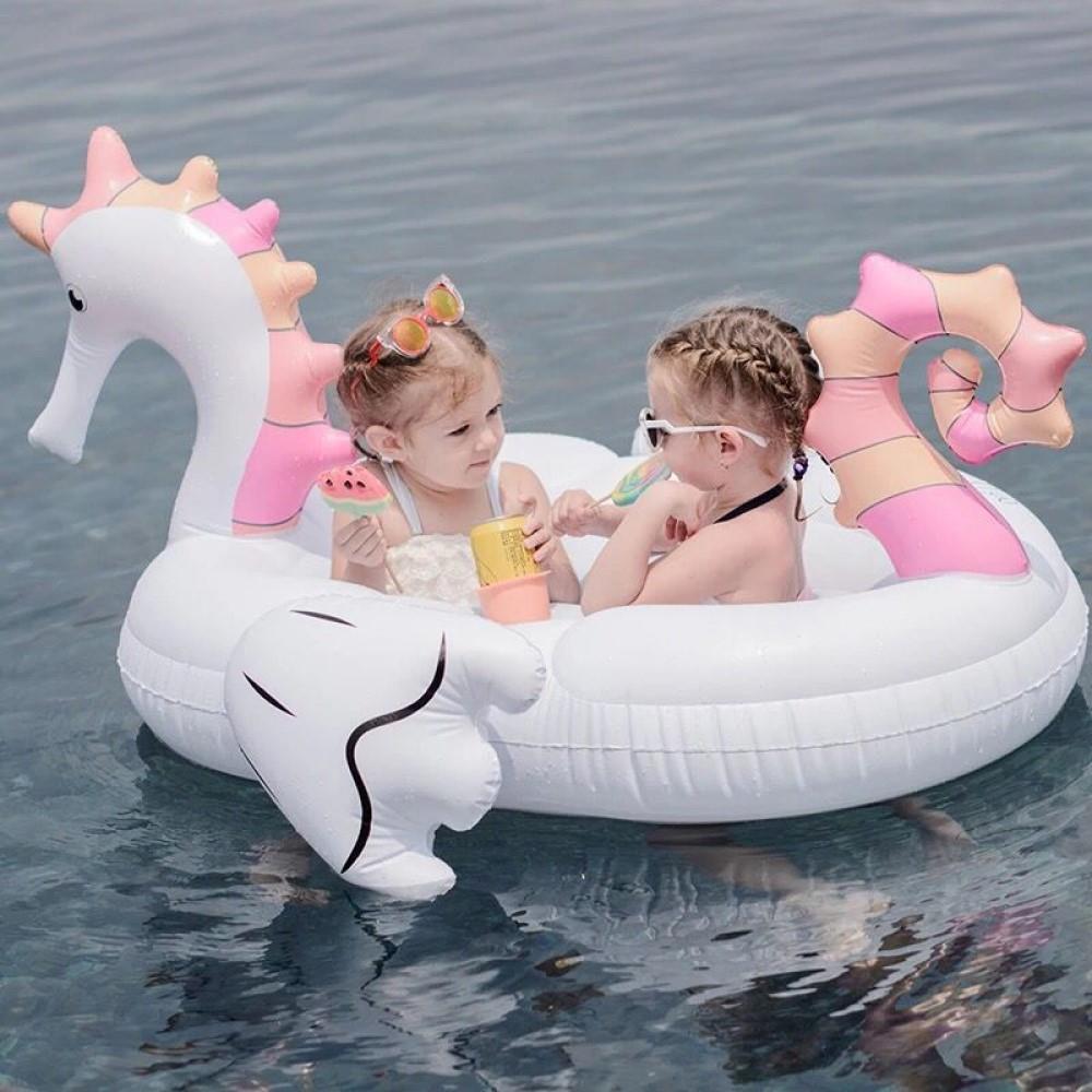 ห่วงยางแบบสอดขาลอยคู่ FLOAT ME SUMMER ม้าน้ำ สีขาว