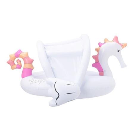 ห่วงยางแบบสอดขาลอยคู่ FLOAT ME SUMMER ม้าน้ำ สีขาว_1