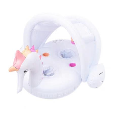 ห่วงยางแบบสอดขาลอยคู่ FLOAT ME SUMMER ม้าน้ำ สีขาว_2