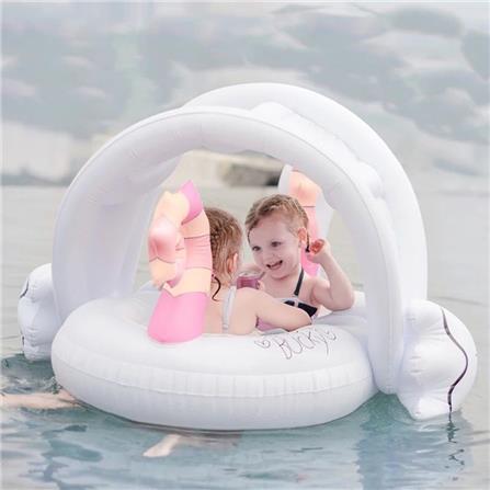 ห่วงยางแบบสอดขาลอยคู่ FLOAT ME SUMMER ม้าน้ำ สีขาว_3