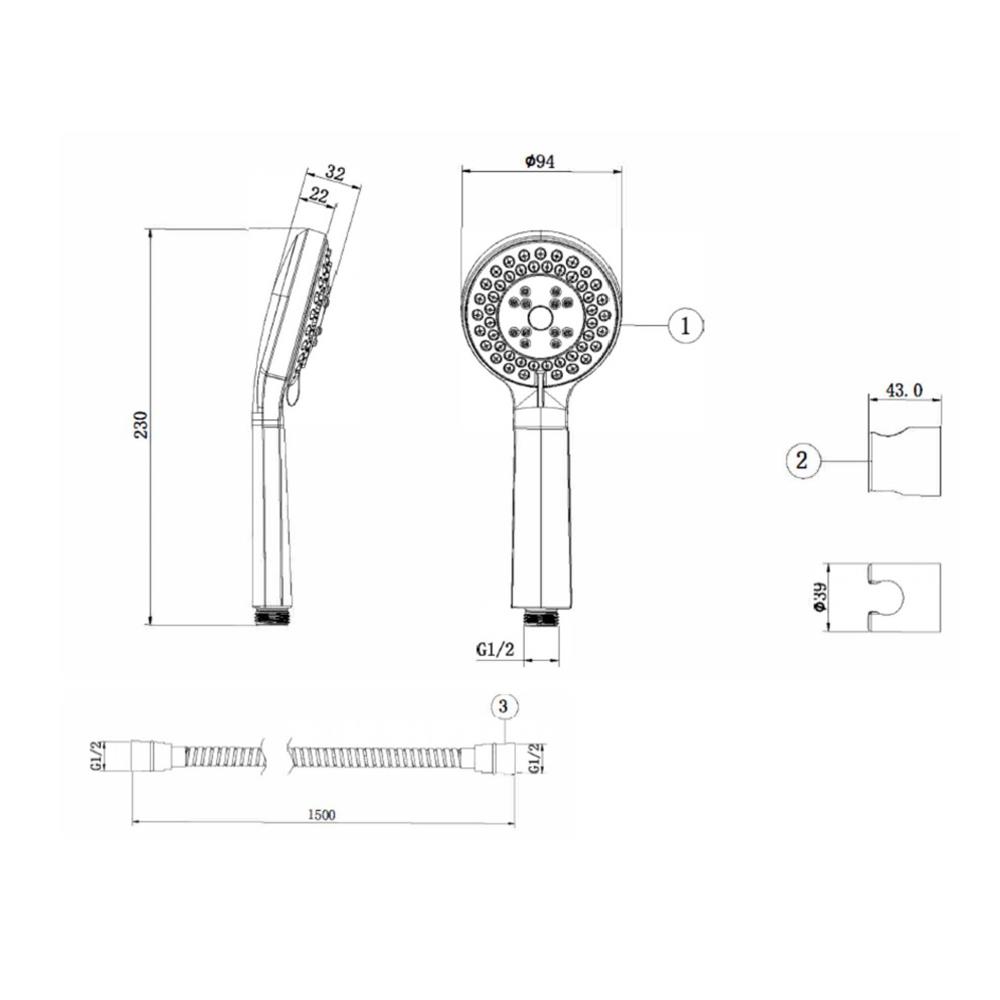 ชุดฝักบัวสายอ่อน 3 ระดับ HAFELE รุ่น 495.60.673 สีโครม
