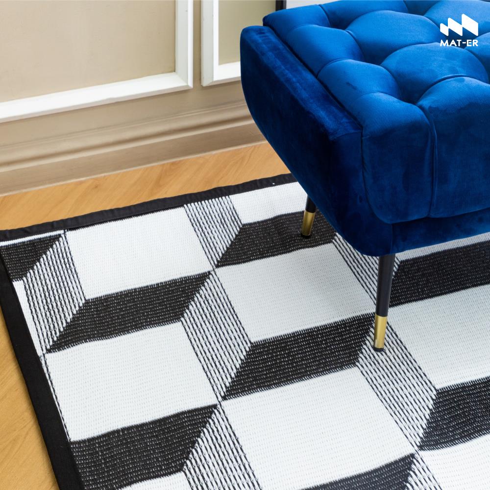 เสื่ออเนกประสงค์ MAT-ER TILES 3D Size M 150x240 ซม. สีดำ/ขาว