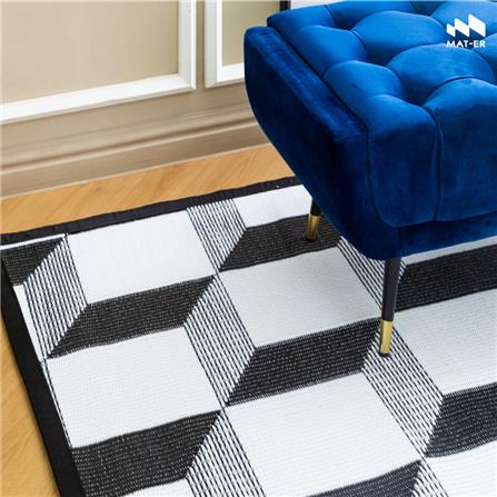 เสื่ออเนกประสงค์ MAT-ER TILES 3D Size M 150x240 ซม. สีดำ/ขาว_3