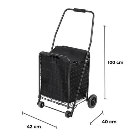 รถเข็นช้อปปิ้งพร้อมกระเป๋า MATALL CMAT004 30 กก. สีดำ_9