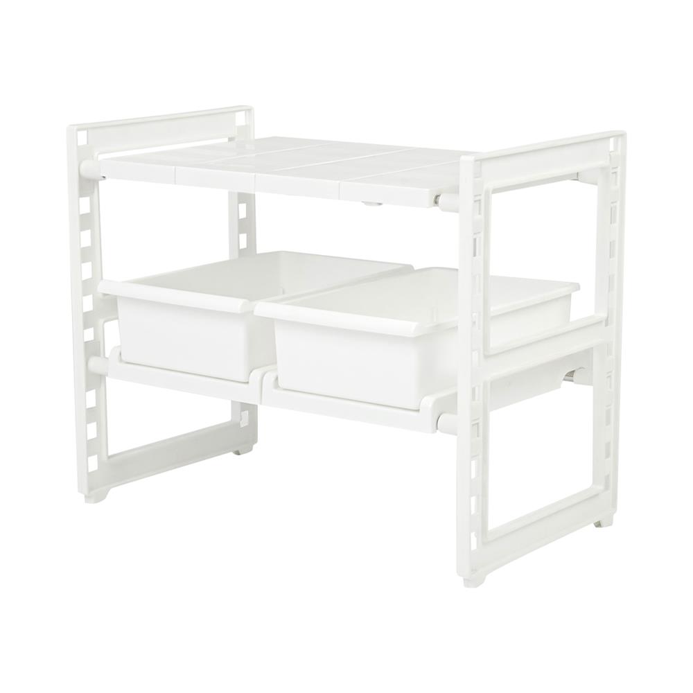 ชั้นวางของใต้ซิงค์ 2 ชั้นปรับได้ มีลิ้นชัก EKONO