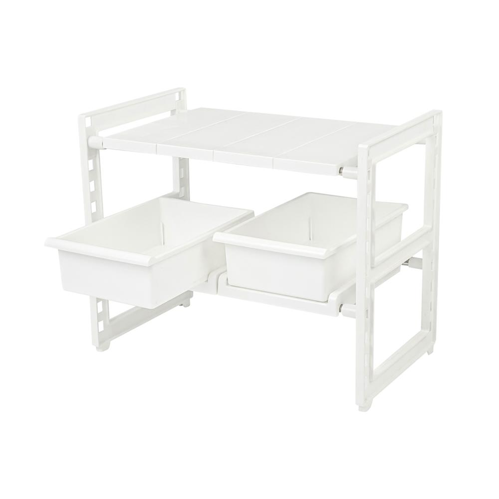 ชั้นวางของใต้ซิงค์ 2 ชั้นปรับได้ มีลิ้นชัก EKONO