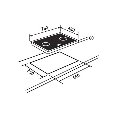 เตาฝังแก๊ส LINEA G782GAIAL2DR 78 ซม. สีดำ_2