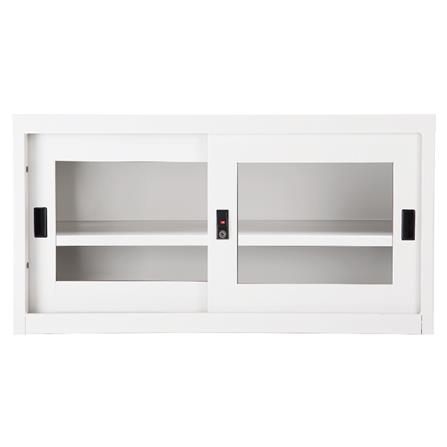 ตู้เหล็กบานเลื่อนกระจก KIOSK USB-2 สีขาว_1