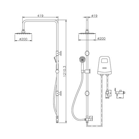ฝักบัว RAIN SHOWER น้ำอุ่น WS WS-8098R_1