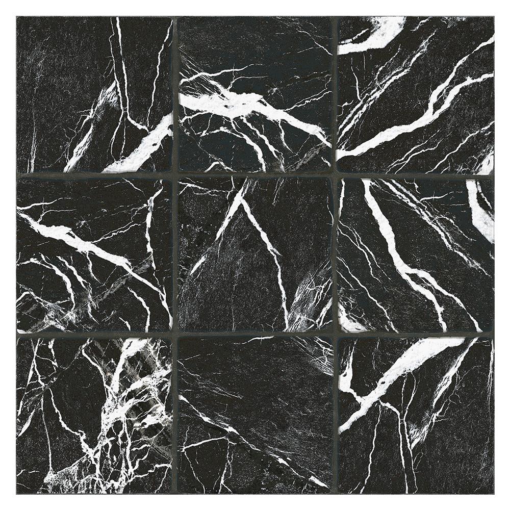 กระเบื้องพื้นพอร์ซเลน  16x16 นิ้ว COTTO อิลลูชั่นมาร์เบิล ดำ PM 0.96M2