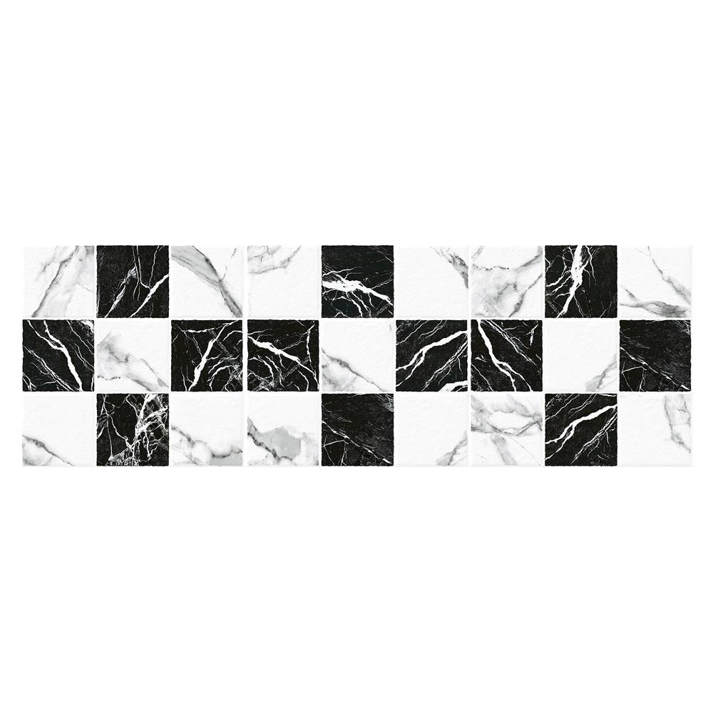 กระเบื้องพื้นพอร์ซเลน  16x16 นิ้ว COTTO เชส มาร์เบิลมิกซ์ ขาว ดำ HYG