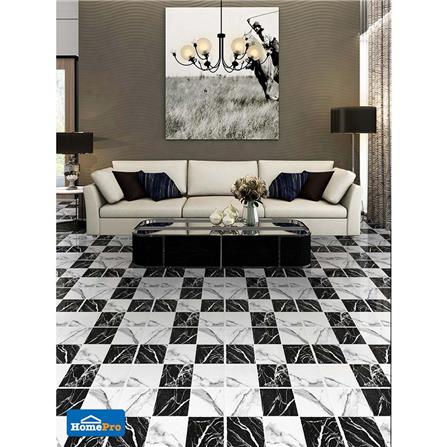 กระเบื้องพื้นพอร์ซเลน  16x16 นิ้ว COTTO เชส มาร์เบิลมิกซ์ ขาว ดำ HYG_3