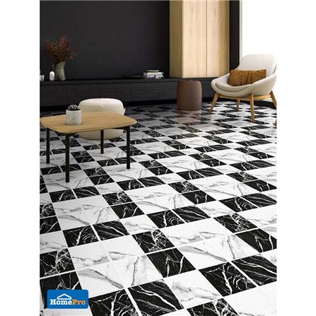 กระเบื้องพื้นพอร์ซเลน  16x16 นิ้ว COTTO เชส มาร์เบิลมิกซ์ ขาว ดำ HYG_4