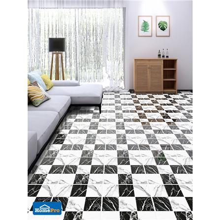 กระเบื้องพื้นพอร์ซเลน  16x16 นิ้ว COTTO เชส มาร์เบิลมิกซ์ ขาว ดำ HYG_5