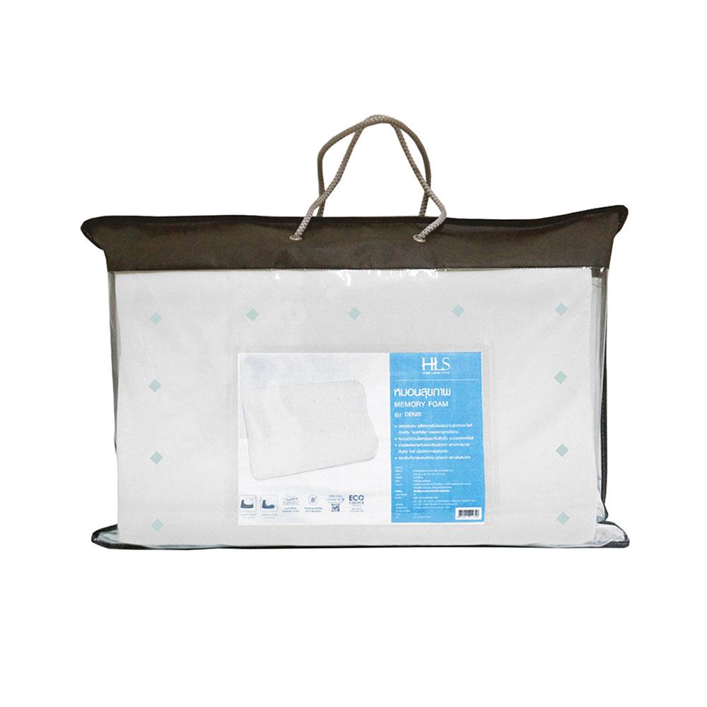 หมอนสุขภาพ เมมโมรี่โฟม HOME LIVING STYLE DENIS 58x38x12 ซม. สีขาว